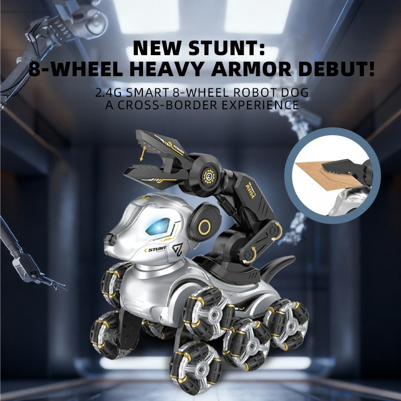 Robot Chien Cascadeur 8 Roues – Télécommande + Montre Gestuelle