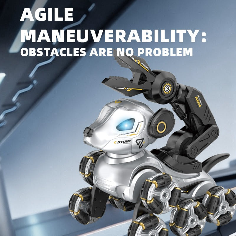 Robot Chien Cascadeur 8 Roues – Télécommande + Montre Gestuelle